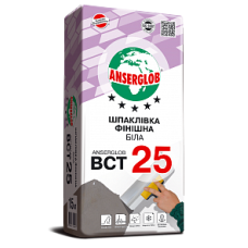 Суміш шпаклювальна цементна фінішна зовнішня біла 15кг Anserglob BCТ25