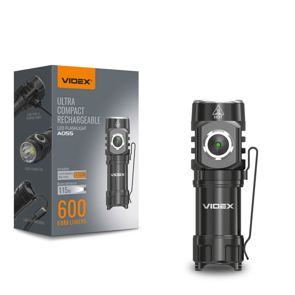 Ліхтар VIDEX A055 600Lm 5700K ручний