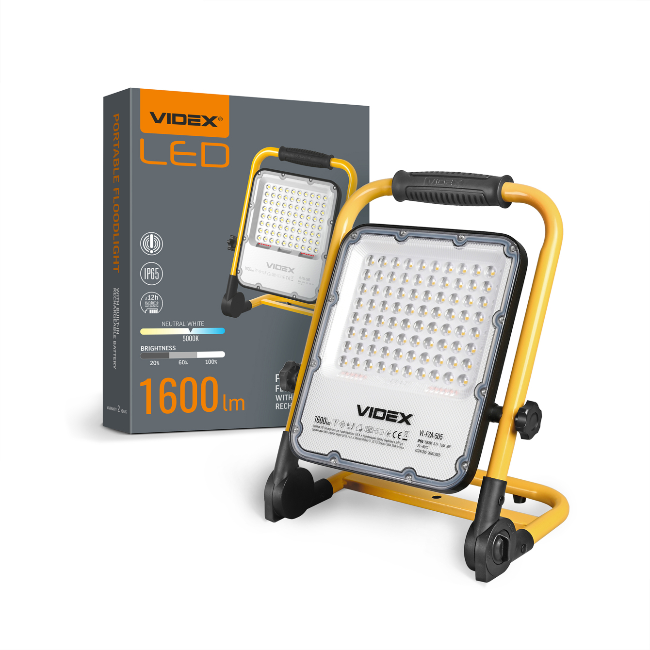Прожектор LED 50W 5000 акумуляторний VIDEX